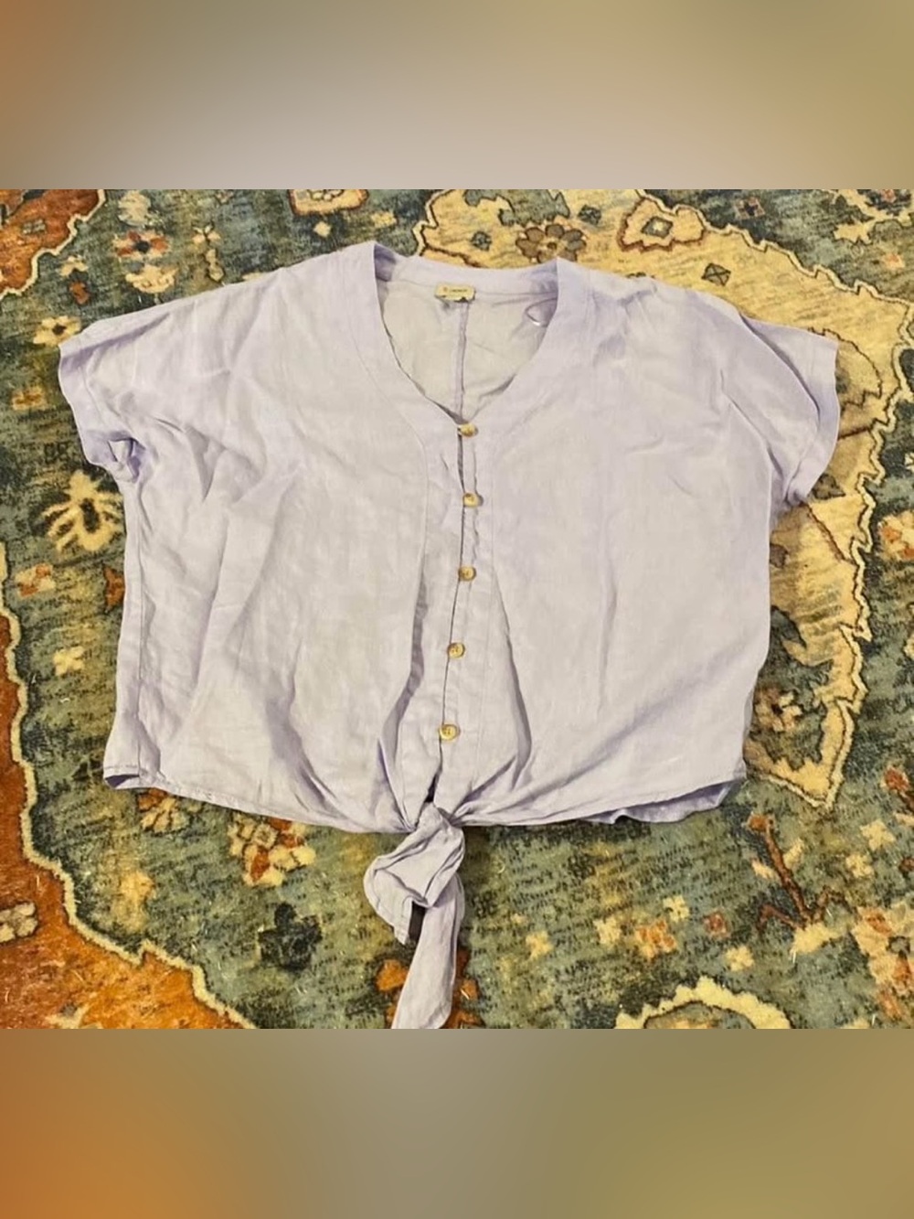 Daniel Cremieux Linen Tie Top-sz. small